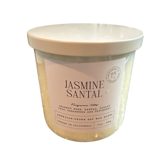 Leoben Company Jasmine Santal Candle 17 Ounces 2 Wick Soy Wax Blend Fragrance - Picture 1 of 5